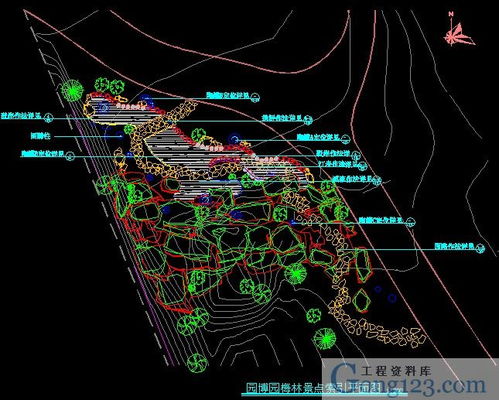 公園景觀cad系列 樂清某公園景觀設計施工圖下載 30.77m,zip格式 園林工程